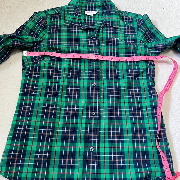 Vineyard Vines Green Plaid Button Down Top - Size 4 - Picture 2 of 9
